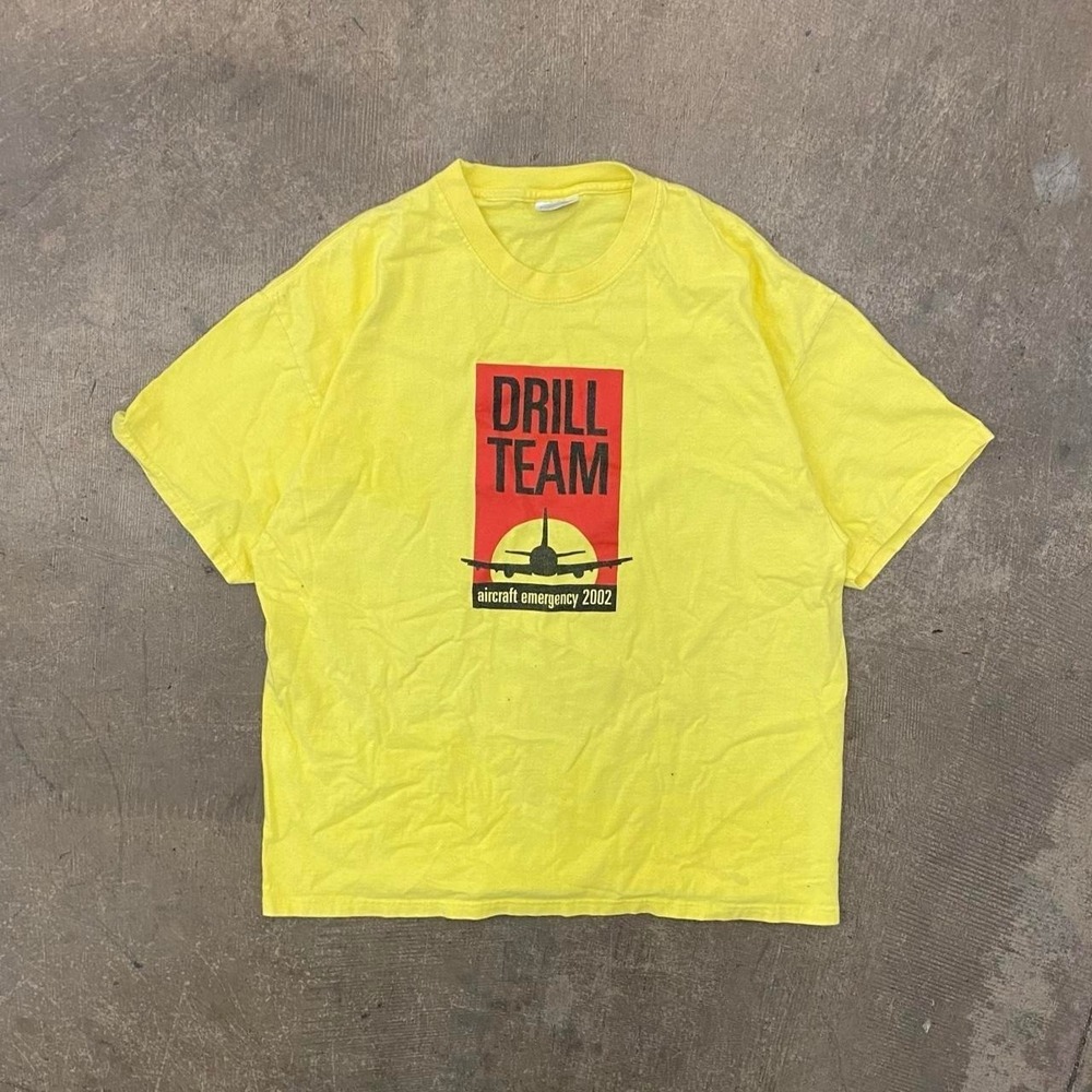 Vintage Drill Team Aircraft Emergency 2002 Hanes Military Air Force T-Shirt XL